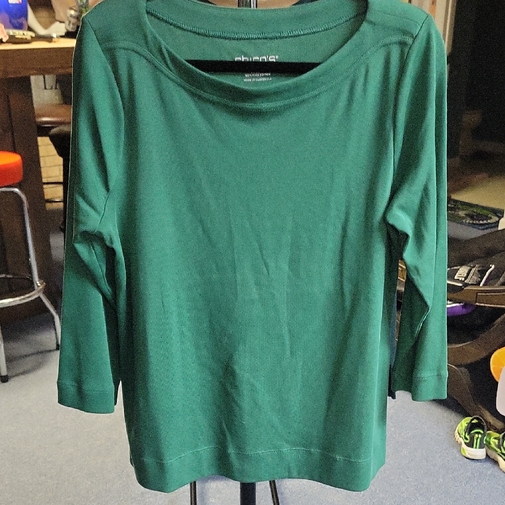 Chico's Vibrant Green Pima Cotton Top